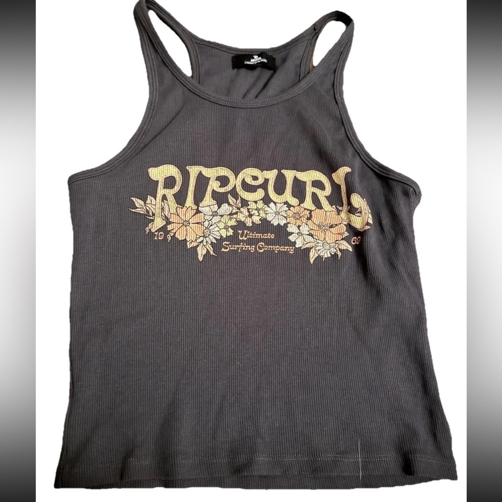Y2K Ripcurl Strappy Tank Size Medium Women's Vintage Surf Beach Retro Gray 2000s